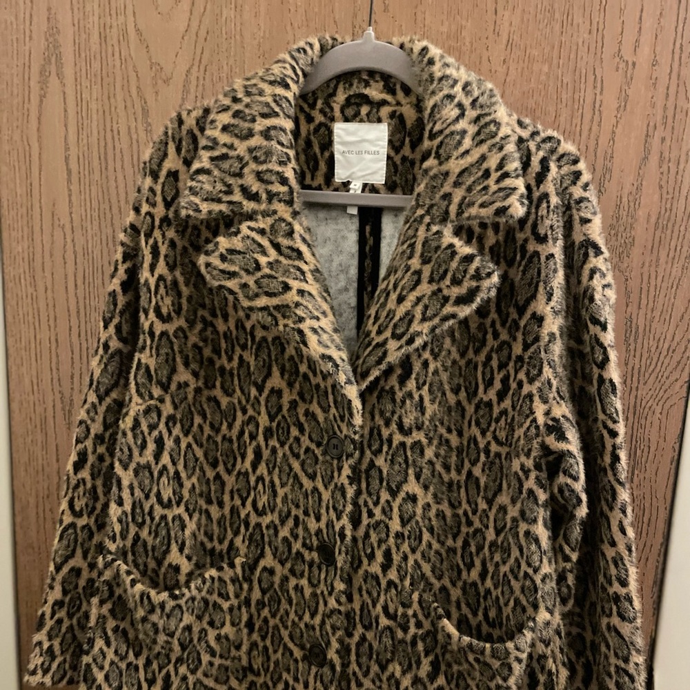 Avec Les Filles Leopard jacket, brown, M